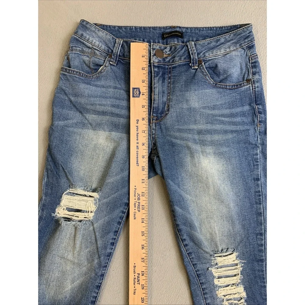 Catherine Malandrino Jeans Women's Size 6 Blue‎ Denim Pants Distressed Knees